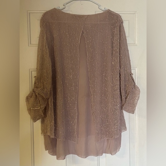 Simply Couture Women’s 3/4 Sleeve Blush Color Layered Blouse 1X‎ - Picture 6 of 13
